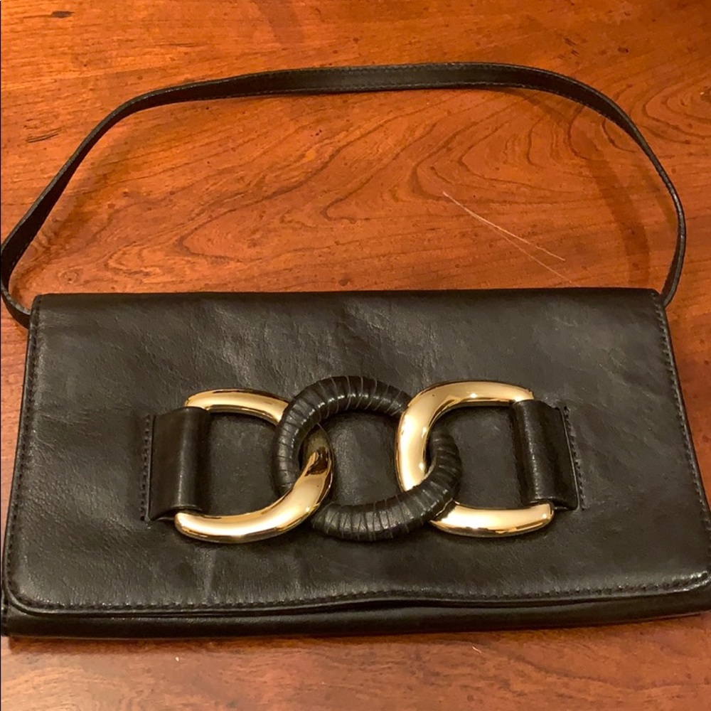 Black leather purse